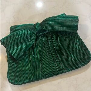 Loeffler Randall Green Pleated Clutch